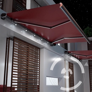 Bán Buôn Sang Trọng Có Thể Thu Vào Mái Hiên Ngoài Trời Mái Hiên Điện Mái Hiên Hiện Đại Gấp Cánh Tay Mái Hiên Màu Đỏ - Product Image 4
