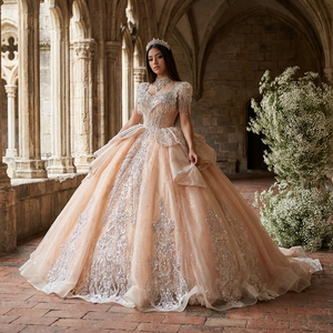 Elegante Vestido de Novia Moderno con Apliques de Encaje Estilo Princesa Francesa, Vestido de Novia con Cola para Mujer, Vestido de Novia XS102 - Product Image 1