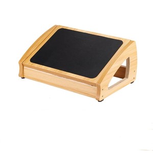 <span class=keywords><strong>Taburete</strong></span> de reposapiés ergonómico de <span class=keywords><strong>madera</strong></span> de bambú para debajo del escritorio con tapicería de terciopelo para uso en el dormitorio - Product Image 2