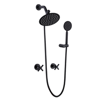 Robinet de douche encastré en cuivre de haute qualité, mitigeur chaud/froid, ensemble de douche pluie, design moderne, surface polie, pour montage sur plan.