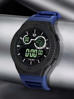 Montre numérique pour homme TOMI T206, achat en gros, bracelet en plastique, affichage du calendrier et de la semaine, résistante à l'eau, montre de sport personnalisée