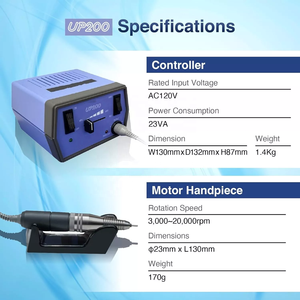 กล่องควบคุมเครื่องเจียร์เล็บ UP200 คุณภาพสูง ขายดี ระดับมืออาชีพ ความเร็ว 35000 รอบต่อนาที - Product Image 3
