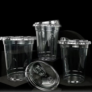 Gobelets jetables en PET de 98 mm avec couvercles, impression de logo personnalisé, pour boissons froides, thé à bulles et café, 16 oz, transparents, vente en gros - Product Image 6