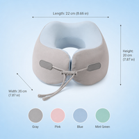 Oreiller de voyage Huaju en forme de U, tissé, 100% fibre de bambou, mousse à mémoire de forme, motif animal, soutien du cou, amovible et lavable, pour le camping