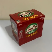 Boîte d'emballage pour bière de 355 ml en papier enduit réutilisable avec impression de logo personnalisé, 6 paquets, pour eau gazeuse, jus, boissons