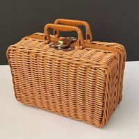 Sac à main en rotin, souvenir, cadeau, valise artisanale, boîte cadeau tissée, anniversaire, mariage, demoiselle d'honneur, petite valise colorée, boîte cadeau