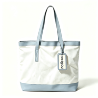 Sac fourre-tout en toile robuste et grand format avec poignée en cuir, réutilisable pour les courses