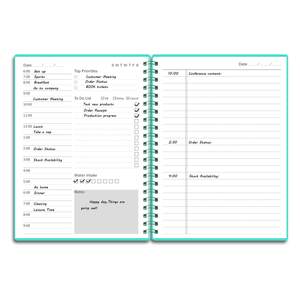 A5 Mint Thick Cardboard Cover Custom Printing Spiral Daily <b>Hourly</b> Schedules Notebook <b>Planner</b> - Product Image 4