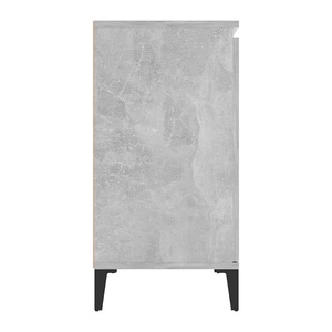 Buffet de rangement multifonctionnel en bois gris béton pour salle à manger et salon avec 2 tiroirs et portes - Product Image 5