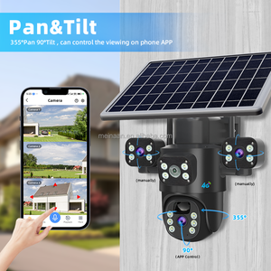 Neuankömmling Eseecloud 4G Solar panel Drahtlose PTZ-Kamera mit geringem Strom verbrauch <span class=keywords><strong>3</strong></span> Objektive CCTV-Sicherheit im Freien 4G Sim Card Solar kamera - Product Image 2