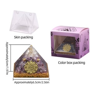6.5CM doğal 7 çakra Orgone piramitleri ham şifa kristal kuvars Gem taş piramit süs ev dekor için - Product Image 5