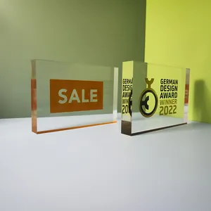 Custom Acrylic Sign Block Display Brand Plexiglass PMMA Logo Block