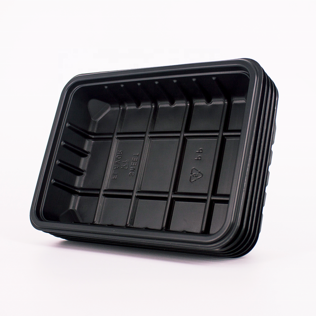 Super Food Tray Black PP Food Tray