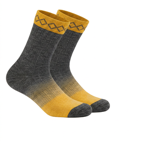 Men's Crew <b>Socks</b> Cotton Bamboo Fiber Geometric Pattern Breathable <b>Winter</b> Sports Seamless Fusing Knitted Cuff Logo - Product Image 2