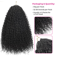ISEE Extensions de cheveux humains à crocheter, sans nœuds, petites boucles crépues, effet plume, invisibles, pré-séparées, style bohème