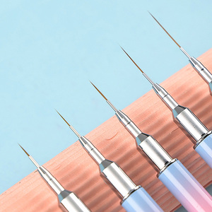 Pinceau de précision pour nail art, 5 tailles (7mm, 9mm, 12mm, 15mm, 20mm), ultra fin, pointe fine, micro-gel UV, pour détails, manucure, salon de beauté - Product Image 3