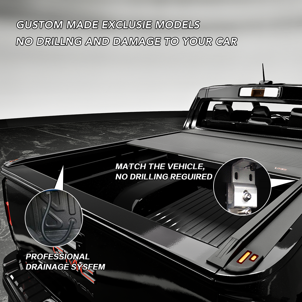 ORANGLES Electric Retractable Tonneau Cover for Toyota Hilux Revo Aluminium Roller Lid Bahrain - detailed closeup view - illustrating benefits - Image 3 of 6 | created for all | Shop Electric Retractable Tonneau Cover for Toyota Hilux Revo Aluminium Roller Lid Bahrain North Carolina | Free Shipping ORANGLES