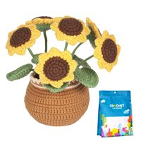 Anfänger Häkel-Blumentopf-Set DIY Topfpflanzen-Häkelset mit Garn und Häkelhaken