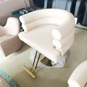 Modern Beauty Barbershop <b>Recliner</b> Hair Styling <b>Chair</b> Pink Gold Barber Salon <b>Chairs</b> For Women - Product Image 5