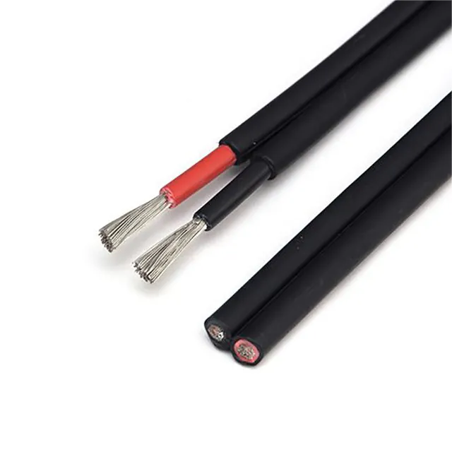 High Voltage Twin 2 Core 4mm 6mm 8mm Power Solar Cable 1000V 1500V Power Pvc Sheath Dc Pv Cable Solar Cable
