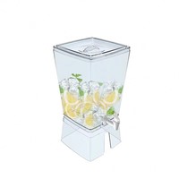 Grand pot à jus carré en plastique de 9,5 L, distributeur de boissons froides, infuseur de fruits, distributeur de boissons