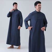 Nouvelle Robe Traditionnelle Arabe Musulmane pour Hommes à Col Montant, Coupe Ample, Vêtements de Haute Qualité en Gros, Nouveaux Styles Tendance