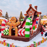 Château gonflable géant de Noël pour enfants avec toboggan, aire de grimpe et de glisse pour enfants, en PVC, facile à installer, vente en gros