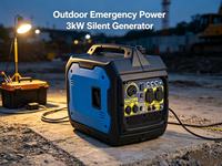 Générateur d'électricité portable à essence super silencieux 3KW / 50/60Hz / Léger / Utilisation domestique et en camping