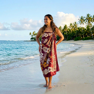 Pareo Hawaiano Personalizado con Diseño de Puntos, Sarong de Rayón Suave con Estampado Floral, Ropa de Playa Tropical, Fabricante y Proveedor OEM ODM - Product Image 1