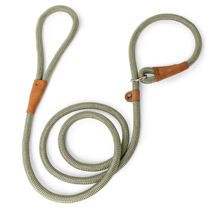 Gum Leaf Grüne Seil-Schlupfleine Hundeleine 12mm Nylon Verstellbare Schlupfleine für Hundetraining Spaziergänge Haustierzubehör - Product Image 1