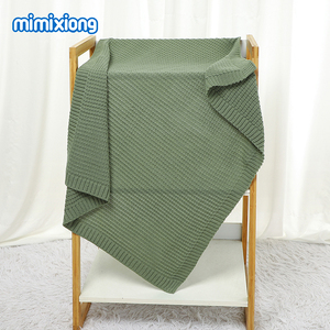 Nouveauté Mimixiong tricoté couleur unie nouveau-né bébé Bebes Swaddle couvertures bébés nourrissons literie couverture - Product Image 5