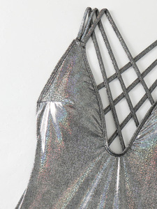<span class=keywords><strong>Maillot</strong></span> <span class=keywords><strong>de</strong></span> <span class=keywords><strong>bain</strong></span> une pièce sexy à paillettes et à coupe haute pour femme, ensemble <span class=keywords><strong>2</strong></span> <span class=keywords><strong>pièces</strong></span> <span class=keywords><strong>de</strong></span> couleur unie avec <span class=keywords><strong>dos</strong></span> <span class=keywords><strong>croisé</strong></span> en V profond - Product Image 5