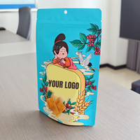 Pochette à fermeture éclair personnalisée avec logo, couleur et taille au choix, en matériau BOPP mat, imprimée en héliogravure pour l'emballage des collations
