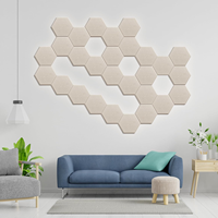 Panneaux Acoustiques Hexagonaux Autocollants en PET Style Nordique pour Décoration Murale Personnalisée Chambre Salon Entrepôt - Moderne