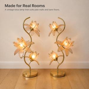 Lámpara de Pie LED de Diseño Moderno y Único, con Forma de Loto en Oro Rosa, Pétalos Acrílicos, para Decoración Artística de Sala de Estar - Product Image 2