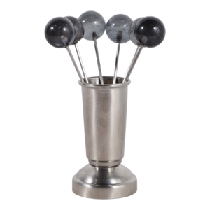 Set di Utensili per Servire in Vetro con Supporto in Acciaio Inox, Decorativo per Cucina e Intrattenimento - Product Image 1
