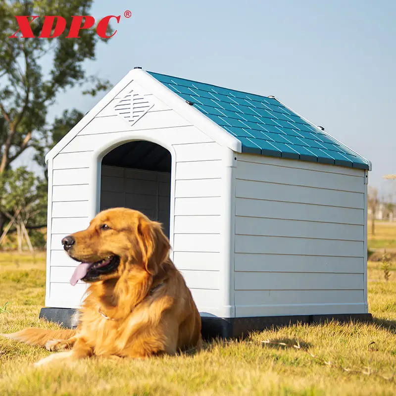 Kandang rumah anjing peliharaan ventilasi tahan air semua cuaca rumah anjing tempat berlindung anak anjing plastik luar ruangan dalam ruangan
