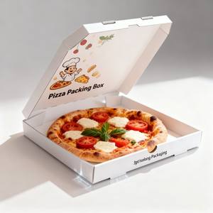 Boîte à pizza blanche avec logo personnalisé Boîte d'emballage alimentaire ondulée en papier kraft écologique Boîte de papier à <span class=keywords><strong>tarte</strong></span> biodégradable de haute qualité - Product Image 4