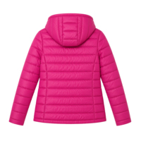 Veste matelassée légère à capuche pour femme Boying, coupe ajustée, manteau d'hiver fuchsia, parka rembourrée, OEM ODM, vente en gros