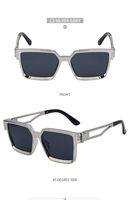 Nouvelles Lunettes de Soleil Carrées Tendance avec Monture Métallique Personnalisable et Logo sur Branches – Pour Hommes et Femmes