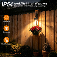 Lampe murale solaire magnétique IP54 étanche à capteur tactile pour extérieur, idéale pour porche, clôture et jardin