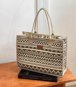 Sac en toile épaissi de style ethnique 2026 nouveau sac de shopping à main, sac fourre-tout à bandoulière unique grande capacité - Product Image 4