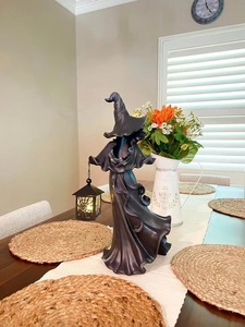 Nueva resina de terror <span class=keywords><strong>Duendes</strong></span> Crafts BCA23 bruja con linterna jardín césped estatua fantasma para decoración de Halloween - Product Image 5