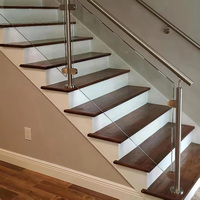 Balustrade en verre trempé sur mesure EKOO pour balcon, poteau à pince en acier inoxydable, main courante, clôture en verre