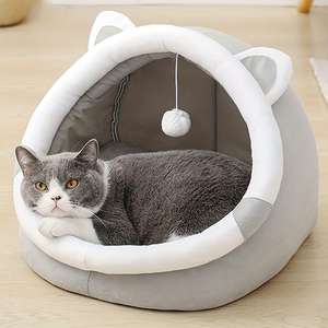 Cama para Gatos Semicerrada para Todas las Estaciones, Cama Cómoda y Cálida para Mascotas Pequeñas, Estilo Villa Lujoso y Duradero - Product Image 5