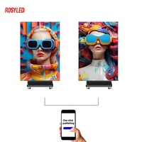 Afficheur numérique publicitaire LED P2.5 P1.5 GOB pliable pour intérieur, double face, trois LED, affiche pliable à trois volets, écran LED pliable