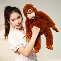 Peluche singe gorille brodée, super douce, rembourrée en coton PP, singe à longues bras, cadeau unisexe, sac à dos en peluche