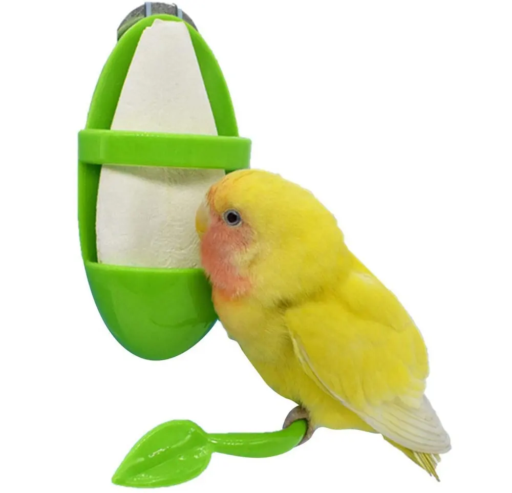 Bird Food Holder with 1 Cuttlebone Bird Feeding Holder Plastic Bird Cage Feeder with Stand Vegetable Fruits Cuttlebone Holder