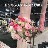 Bouquet de mariée en pivoines artificielles en plastique, bouquet à main, décoration de fête de mariage, accessoires de photographie, vente en gros