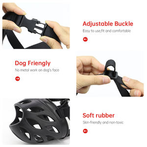 革製犬の銃口通気性バスケット銃口は、攻撃的な犬に最適な吠え音と噛み止めます - Product Image 5
